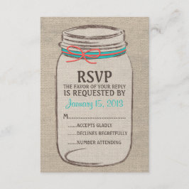 Cartão RSVP Rustic Mason Jar