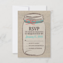 Cartão RSVP Rustic Mason Jar