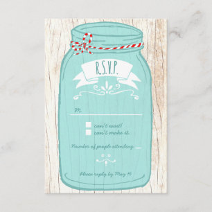 Cartão RSVP Rustic Mason Jar no Latido Ilustrated Wedding