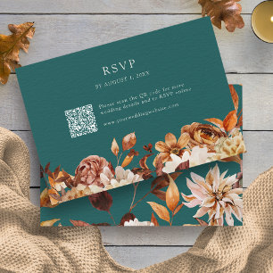 Cartão RSVP Rustic Teal