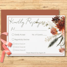 Rustic Terracotta Rust Flowers Três Jantas