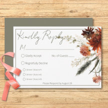 Rustic Terracotta Rust Flowers Três Jantas Verdes