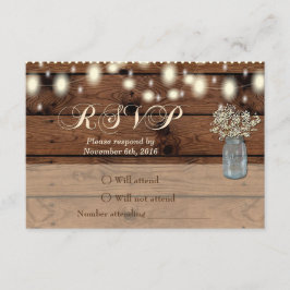 Cartão RSVP Rustic Wedding, Cartão RSVP, Rustic