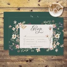 Rustic Wildflower Frame Emerald Green