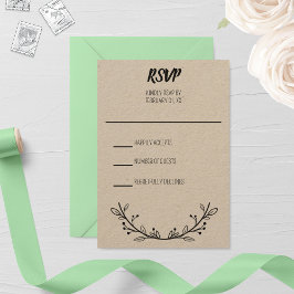 Cartão RSVP Rustic Wreath Wedding