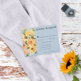 Cartão RSVP Rústica Buquê de girassol Aquarela