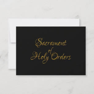 Cartão RSVP Sacrament of Holy Orders Golden 3D Look