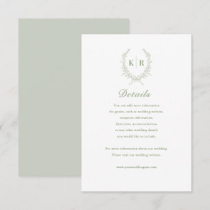 Cartão RSVP Sage Botaniacal Crest