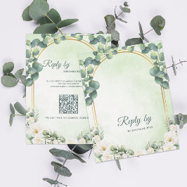 Cartão RSVP Sage Green Floral Eucalyptus Botanical Wedding