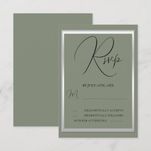 Cartão RSVP Sage & Silver Wedes sofisticadas