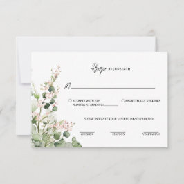 Cartão RSVP Sage Verde e Rosa Lanterna Eucalipto Floral