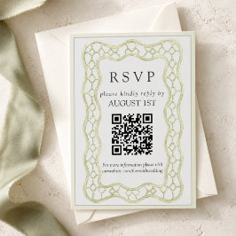 Cartão RSVP Sage Verde Treliça Francesa Casamento