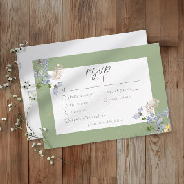 Cartão RSVP Sage Wildflower Garden Elegant Wedding