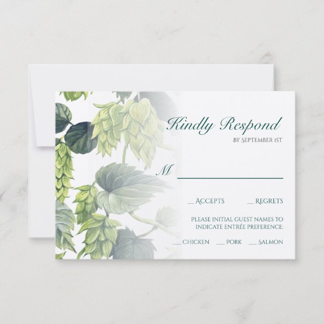 Cartão RSVP Saltos, Coleção de Casamentos de Cerveja (Frente)