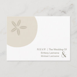 Cartão RSVP Sand Dollar Modern Wedding R.S.V.P.