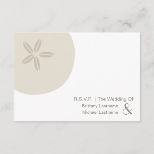 Cartão RSVP Sand Dollar Modern Wedding R.S.V.P.