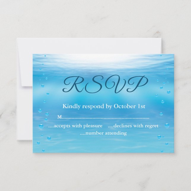 Cartão RSVP Sandy Toes Salty Kisses Beach Weding Underwater (Frente)
