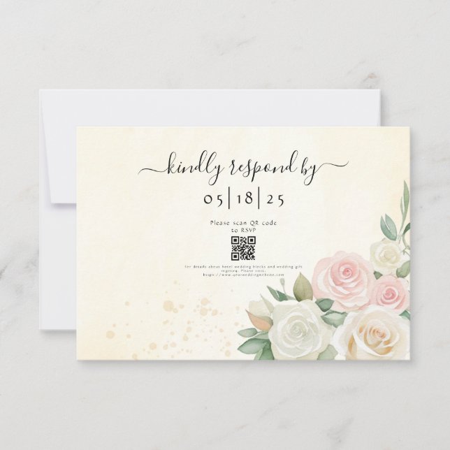 Cartão RSVP Sangue rosa rosa e branco (Frente)