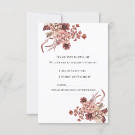 Cartão RSVP Santuário Russo de Autumn Blooms Watercolor