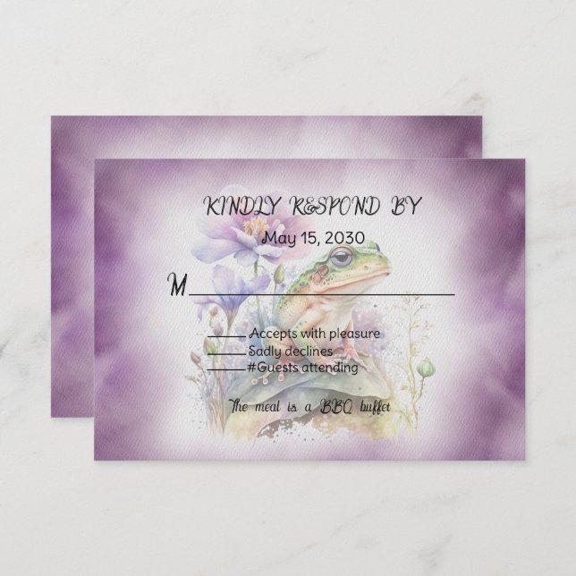 Cartão RSVP Sapo Wedding (Frente/Verso)