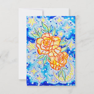 Cartão RSVP Saudações Rosas