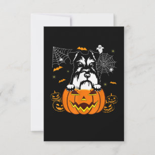 Cartão RSVP Schnauzer Pumpkin Halloween Figurume