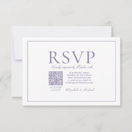 Cartão RSVP Script Clássico de Lavanda Lilac Elegante de Códig