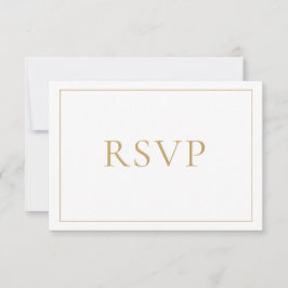 Cartão RSVP Script Clássico Dourado Elegante