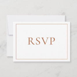 Cartão RSVP Script Clássico Laranja Queimado Elegante