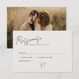 Cartão RSVP Script de Caligrafia Mínima Foto