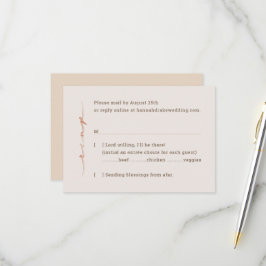 Cartão RSVP Script de Letra à Mão para Casamento