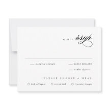 Script Elegante Branco e Preto de Casamento Clássi