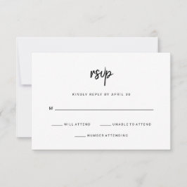 Cartão RSVP Script Minimalista Moderno | Casamento