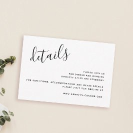 Cartão RSVP Script Minimalista Simples | Pormenores sobre Casa