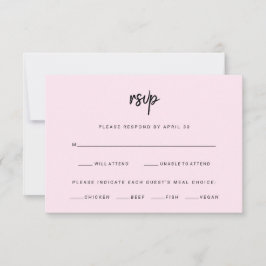 Cartão RSVP Script Moderno Cor-de-Rosa Esmaecido | Escolha de 