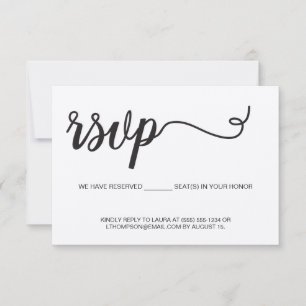 Cartão RSVP Script Rustic Wedding Elopement