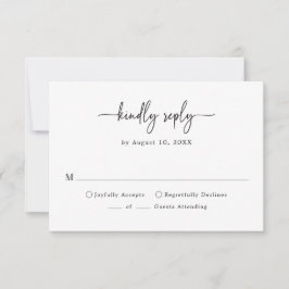 Cartão RSVP Script Simples