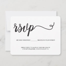 Cartão RSVP Script Simples sem endereçar Personalizado de Banc