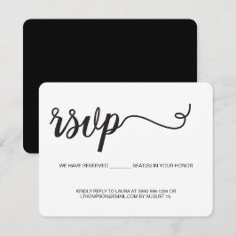 Cartão RSVP Script Simples sem endereçar Personalizado de Banc