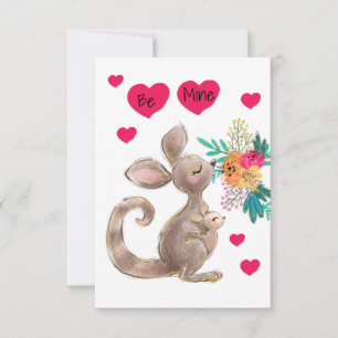 Cartão RSVP Seja a minha mãe e o bebê Kangaroo Namorados de