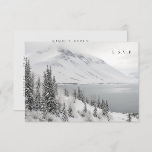 Cartão RSVP Seleção das refeições de casamento na paisagem de