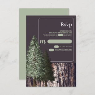 Cartão RSVP Sequoias e Latidos, Casamento Russo