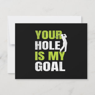 Cartão RSVP Seu Buraco É Meu Objetivo - Jogador de Golfe Humor