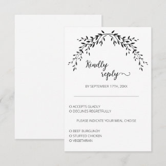 Cartão RSVP Silhueta elegante de folhas