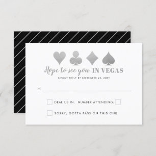 Cartão RSVP Silver Black Las Vegas - Sinal Engraçado