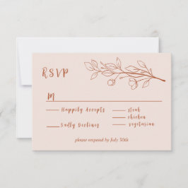 Cartão RSVP Simple Boho Floral Terracotta