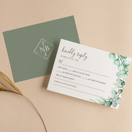 Cartão RSVP Simple Greenery Eucalyptus deixa casamento