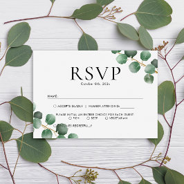 Cartão RSVP Simple Greenery Eucalyptus deixa casamento