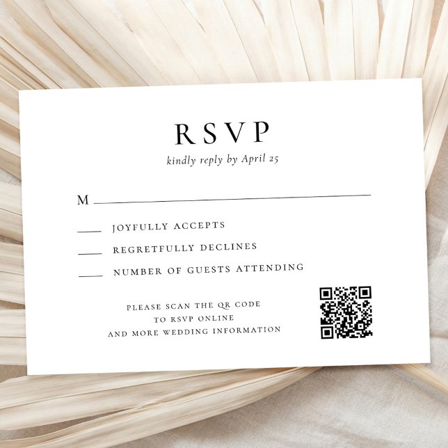 Cartão RSVP Simple Modern Wedding (Criador carregado)