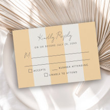 Simples Amarelo e Branco Cabana Listras Casamento